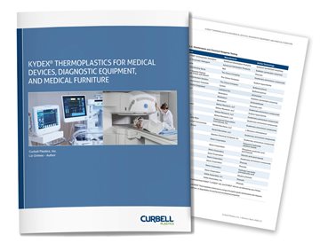 KYDEX® Thermoplastics for Medical Applications Material Guide, available at Curbell Plastics