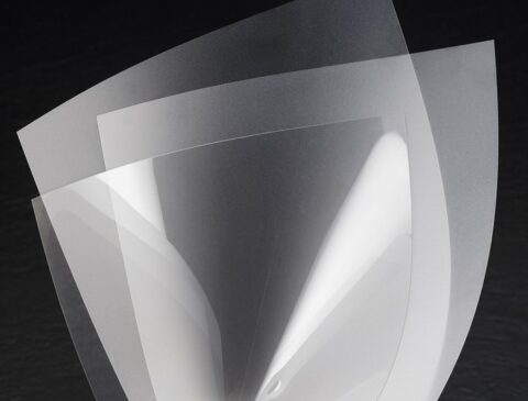 sheets of Polyester Film stacked and fanned out 