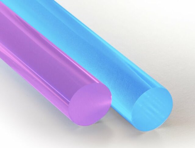 Acrylic Color, Rod, Blue 9092, Fluorescent, Extruded, Box of 4 Lengths, (1  in x 6 ft)