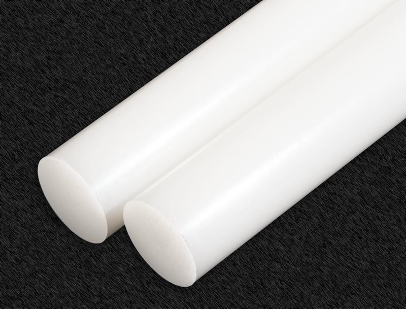 White UHMW Polyethylene Plastic Rod - 2" Diameter x 1 ft. Long