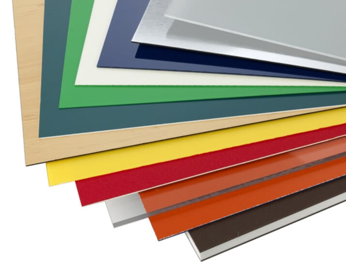 stacked engravable sheets in varying colors