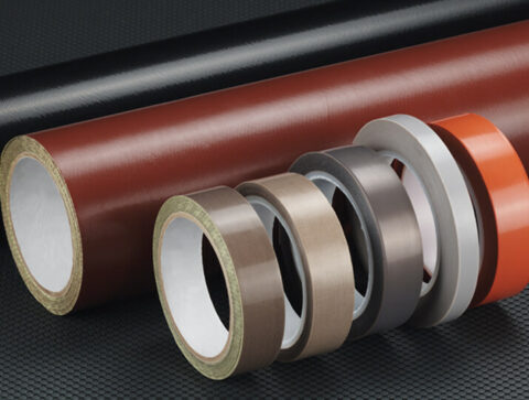 tubes of PTFE tapes in varying widths and color