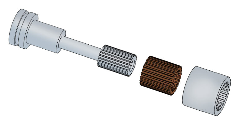 CAD drawing of spline assembly