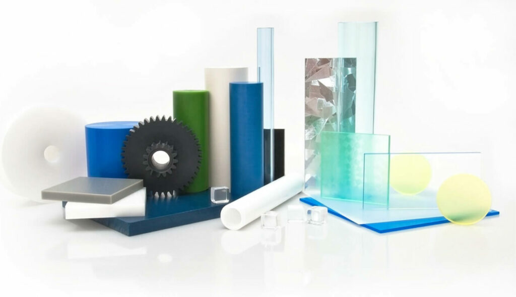 plastic materials in various shapes, colors, and sizes