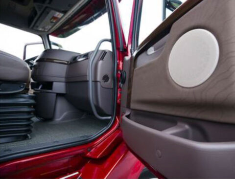 interior cab of firetruck