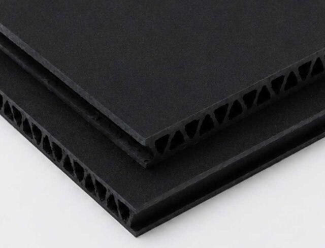 Two stacked Supersede Marine Board structural panels showing the lightweight hollow-core design used in marine, transportation, structural, and underground applications.